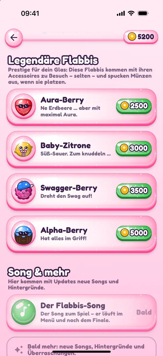 Der Bonbon-Shop von Flabbis mit Fähigkeiten und Legendären Flabbis